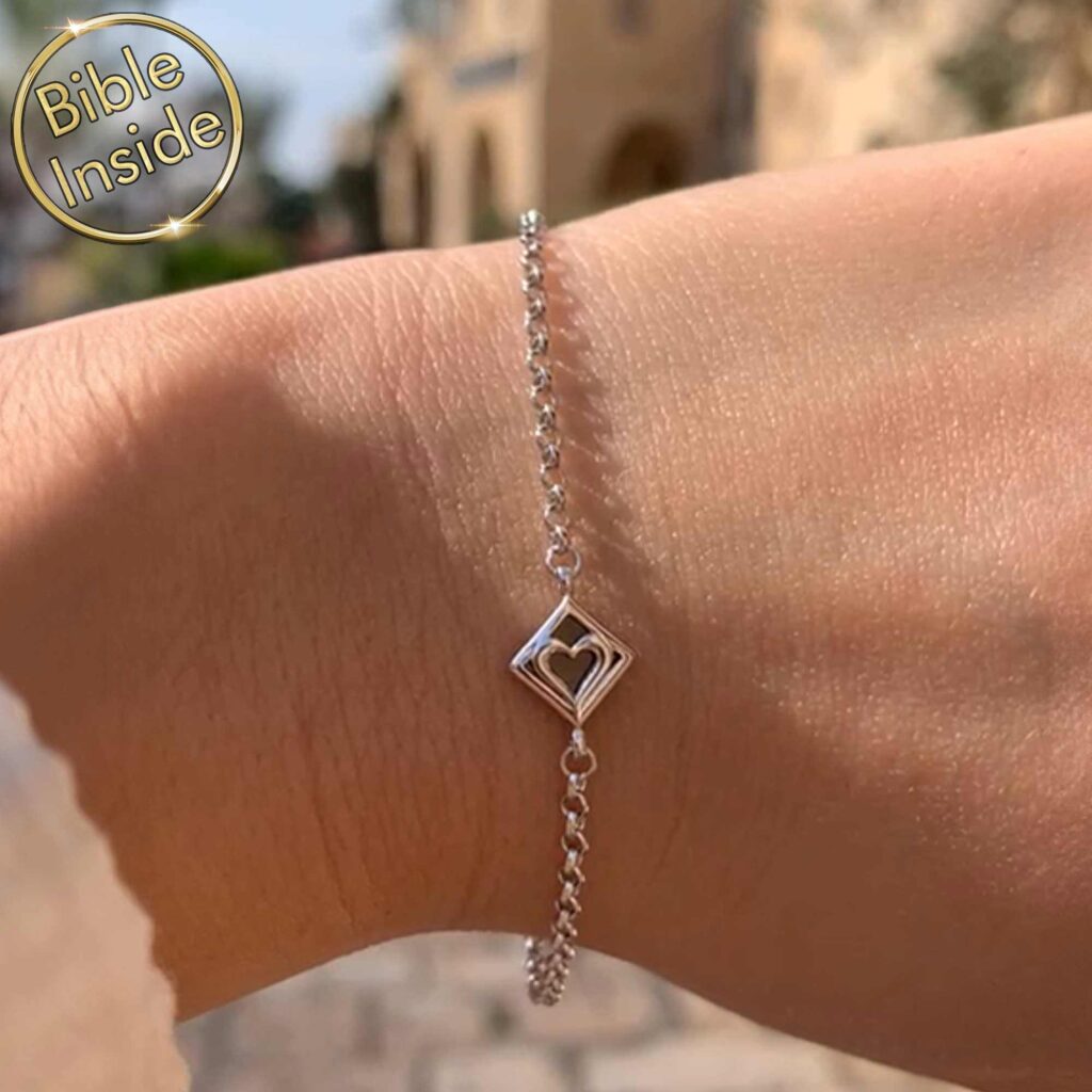Women's Unique Jewelry Delicate Silver Bracelet With Bible Inside My Nano Jewelry